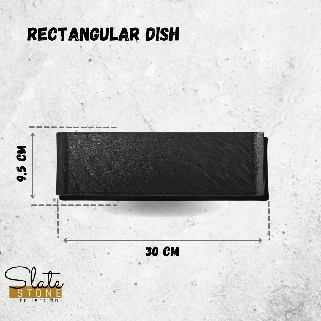 Wilmax Servierplatte SlateStone Schwarz 30 x 9.5 cm Porzellan WL-661102/A