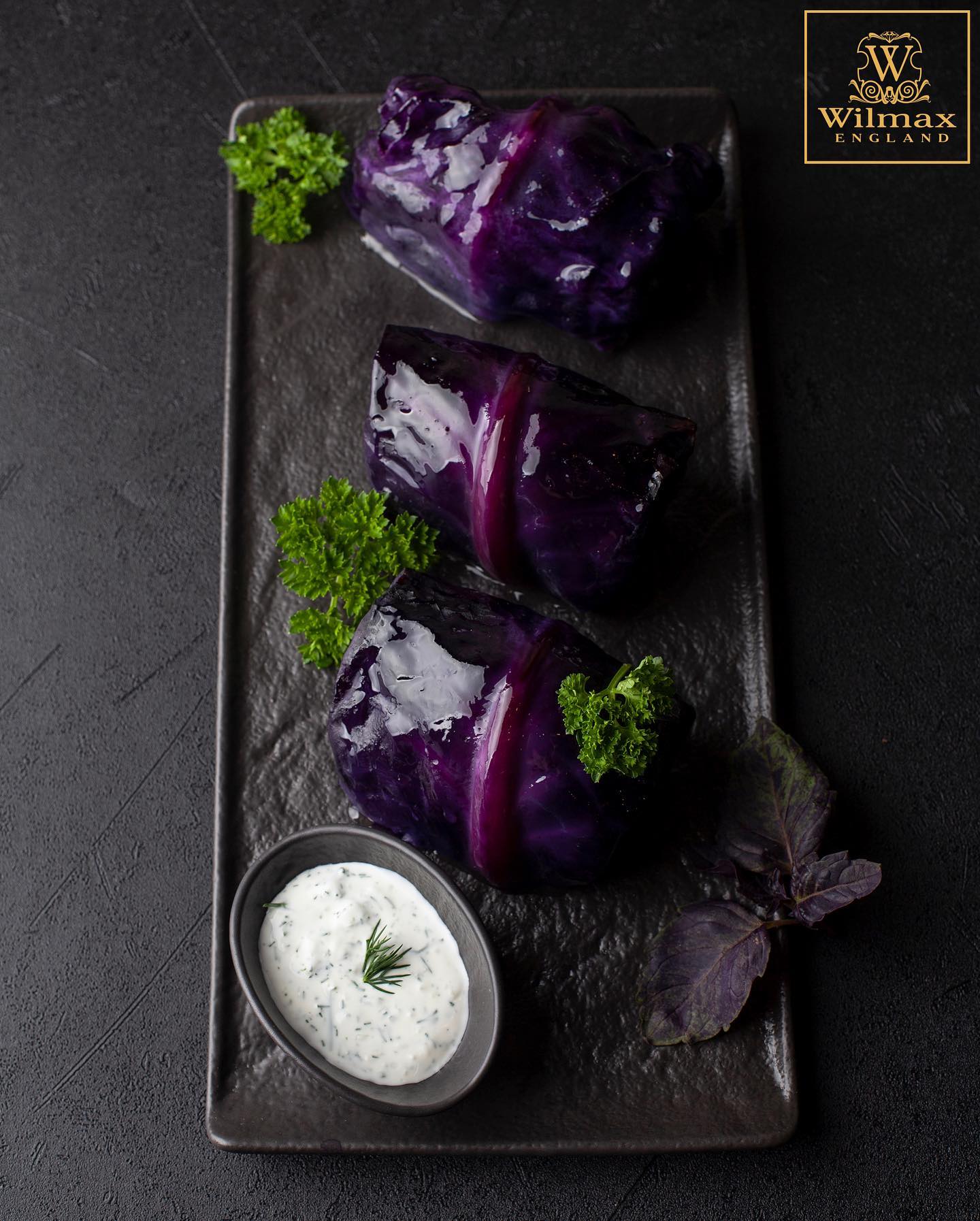 Wilmax Rechteckiger Teller SlateStone Schwarz 29.5 x 14.5 cm Porzellan