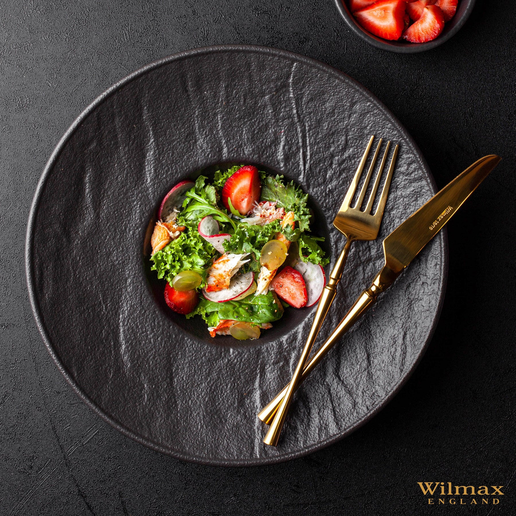 Wilmax Tiefer Teller 27 cm 250 ml 2er Set SlateStone Schwarz WL-661116/A2