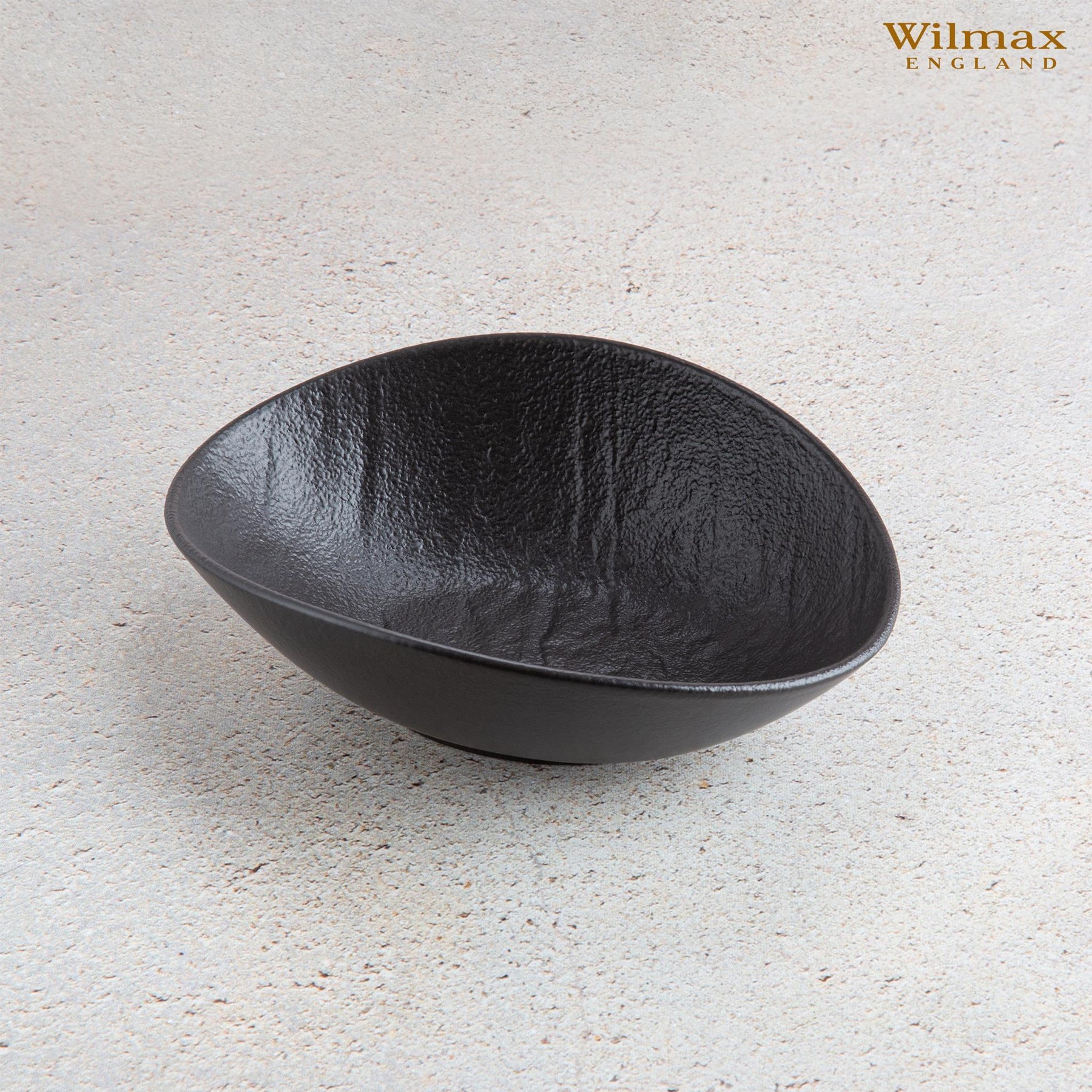 Wilmax Ovaler Teller SlateStone Schwarz 8 x 6 x 3 cm Porzellan WL-661117/A
