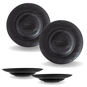 Wilmax Tiefer Teller 25.5 cm 350 ml 2er Set Schwarz WL-661130/A2