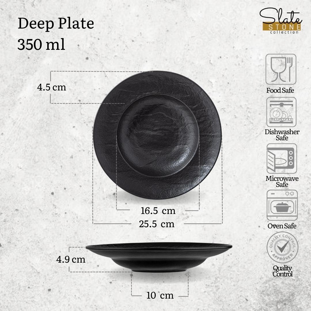 Wilmax Tiefer Teller SlateStone Schwarz 25.5 cm 350 ml Porzellan WL-661130/A