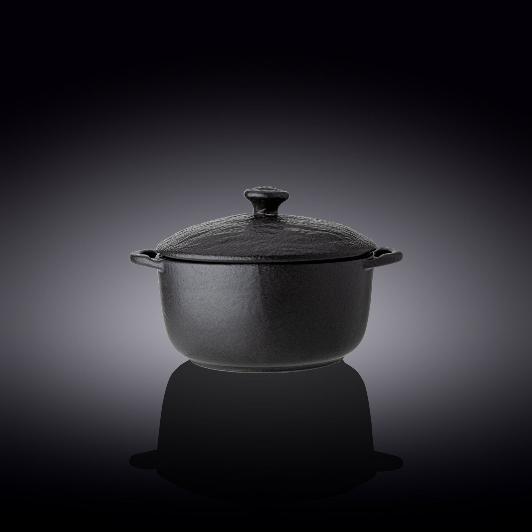 Wilmax Topf mit Deckel SlateStone Schwarz 600 ml Porzellan WL-661140/A