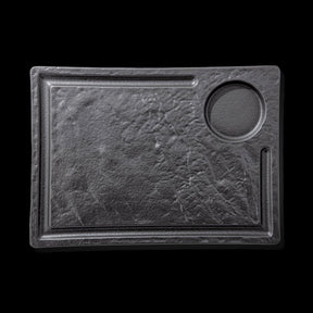 Wilmax Rechteckiger Servierteller SlateStone Schwarz 32.5 x 23 cm Porzellan WL-661148/A