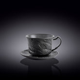 Wilmax Teetasse mit Untertasse SlateStone Schwarz 180 ml Porzellan