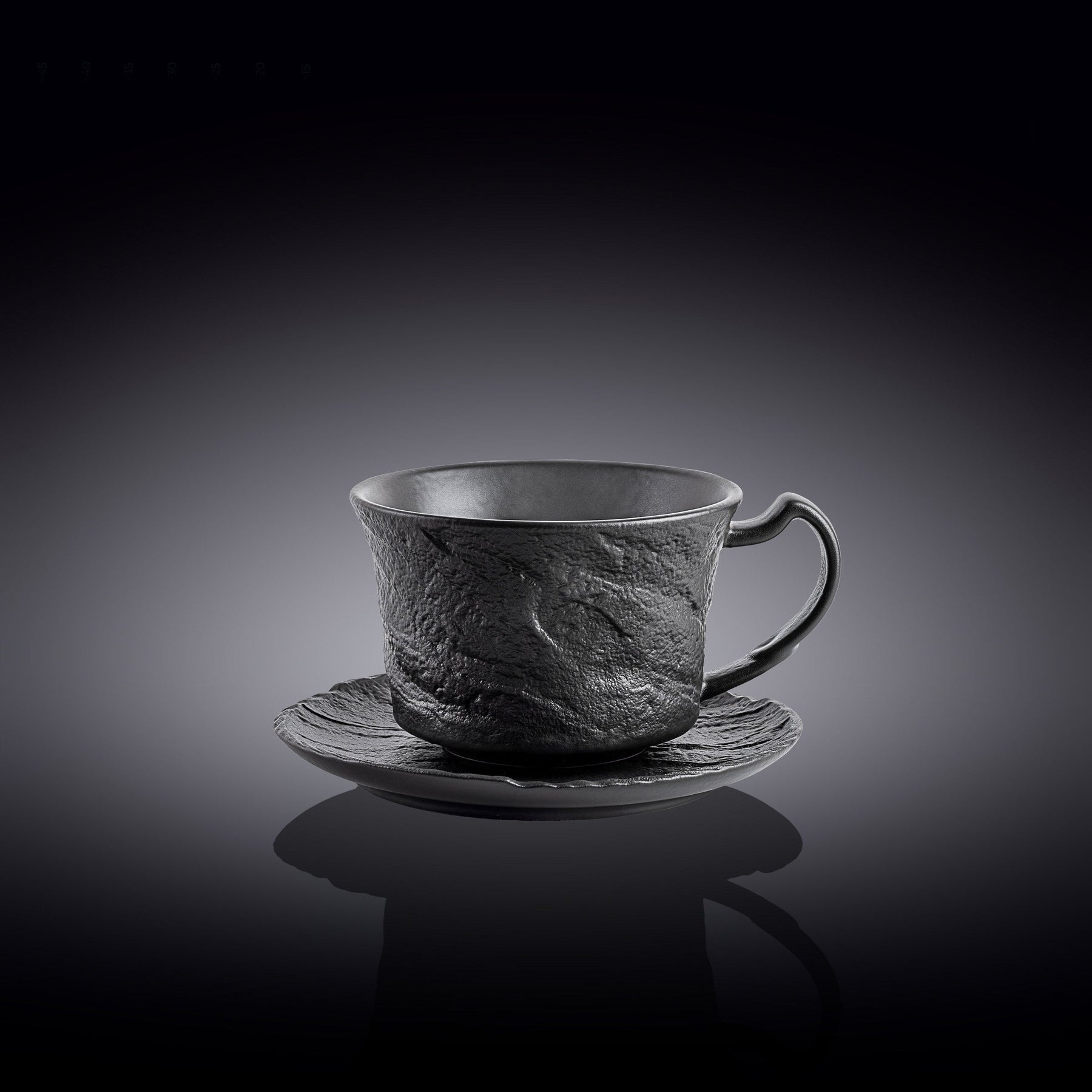 Wilmax Teetasse mit Untertasse SlateStone Schwarz 180 ml Porzellan