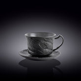 Wilmax Teetasse mit Untertasse SlateStone Schwarz 250 ml Porzellan WL-661152/AB
