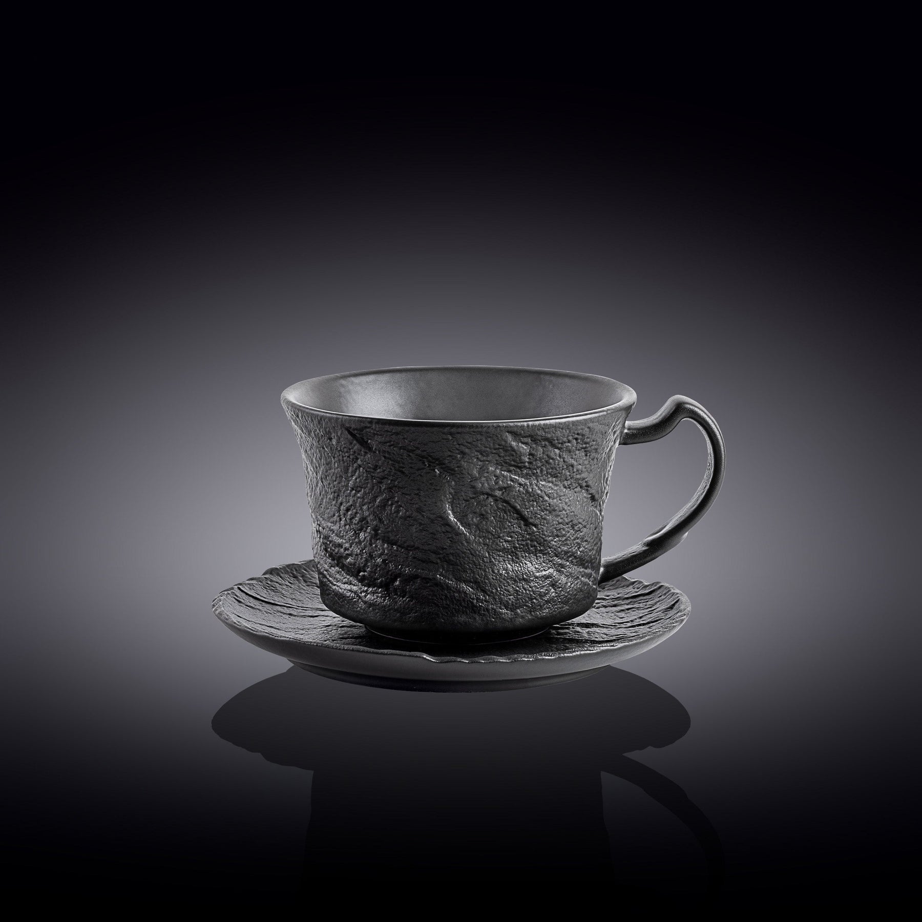 Wilmax Teetasse mit Untertasse SlateStone Schwarz 250 ml Porzellan WL-661152/AB