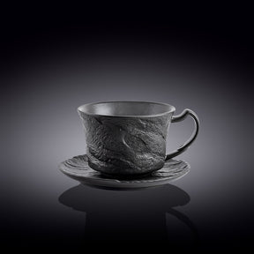 Wilmax Teetasse mit Untertasse SlateStone Schwarz 250 ml Porzellan WL-661152/AB