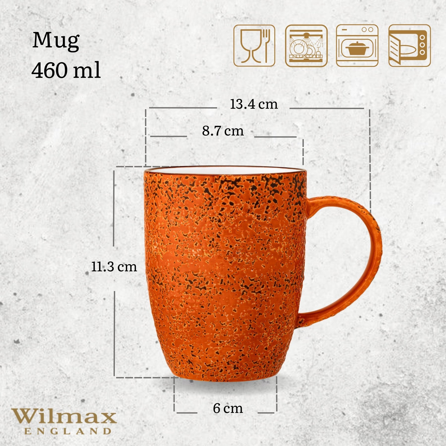 Wilmax Becher 460 ml Orange Porzellan
