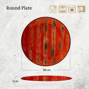 Wilmax Teller 28 cm Rot Porzellan 2er Set WL-668216/A2