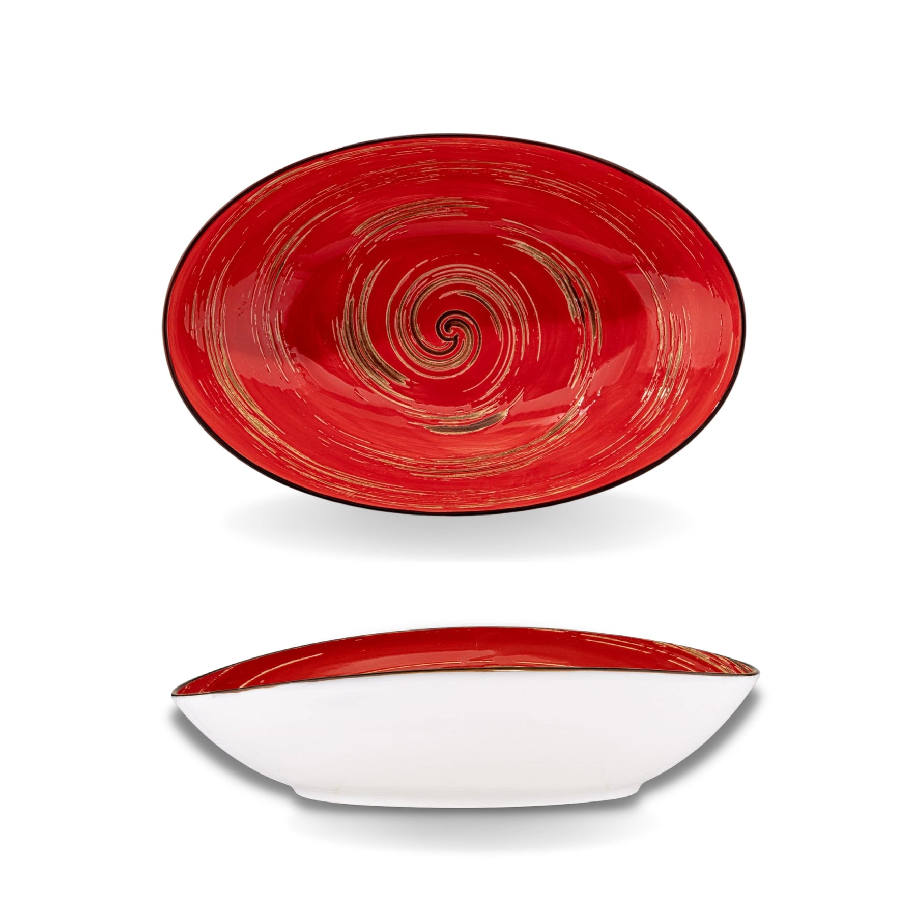 Wilmax Schale oval 30 cm Rot Porzellan WL-669241/A