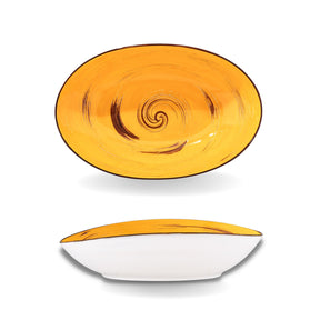 Wilmax Schale oval 30 cm Gelb Porzellan WL-669441/A
