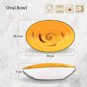 Wilmax Schale oval 30 cm Gelb Porzellan WL-669441/A