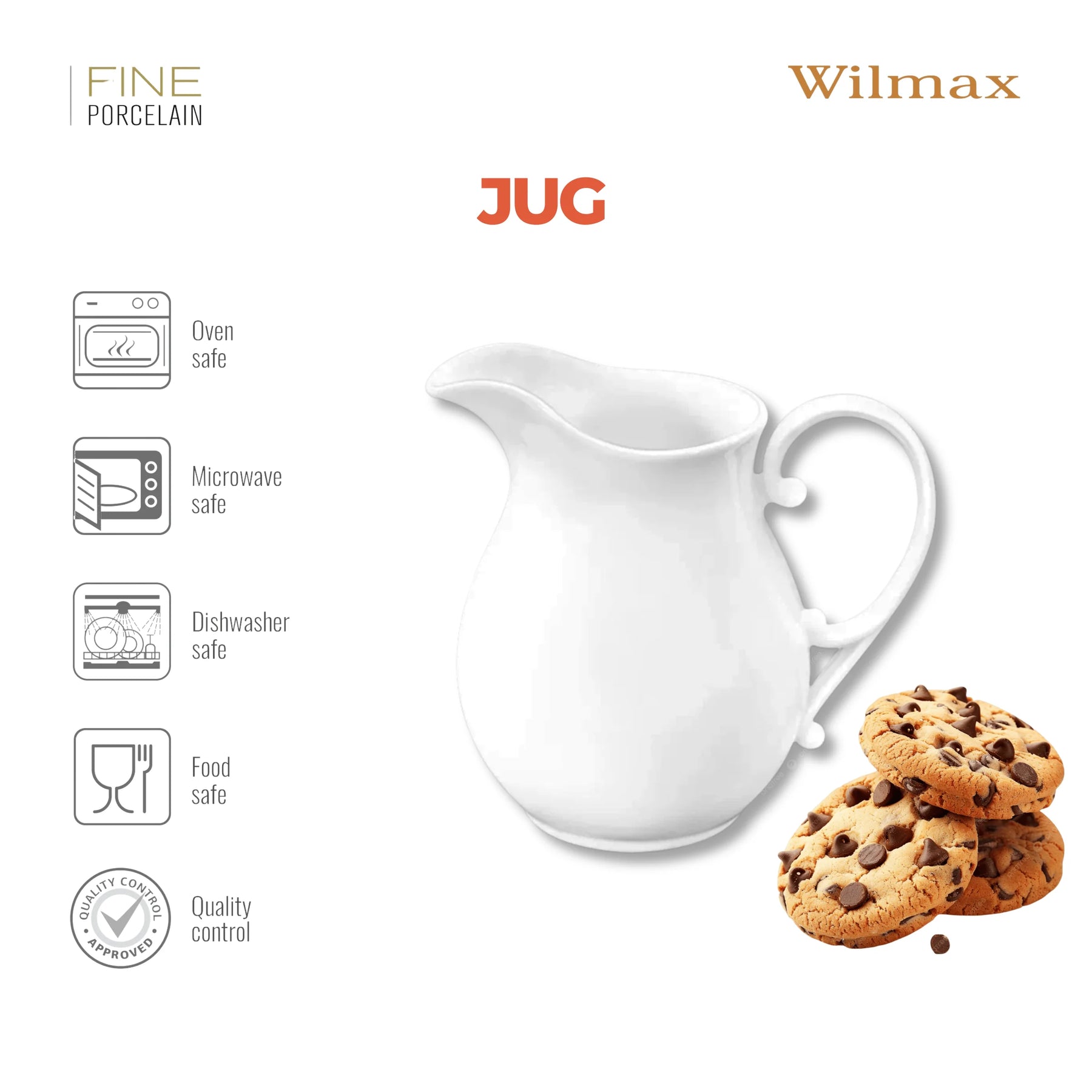 Wilmax Sahnekännchen 290 ml Weiß Porzellan WL-995041/1C
