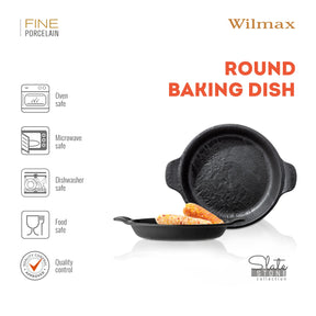 Wilmax Rundes Backgeschirr SlateStone Schwarz 800 ml Porzellan WL-661143/A