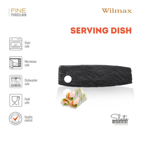 Wilmax Servierplatte SlateStone Schwarz 32.5 x 10 cm Porzellan WL-661132/A