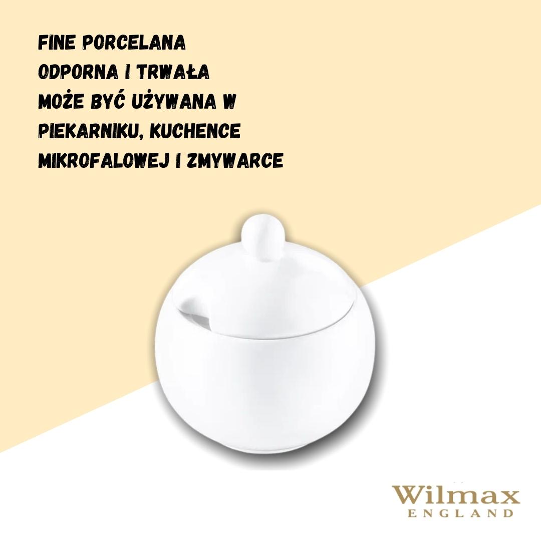 Wilmax Zuckerdose mit Deckel 300 ml Weiß Porzellan Olivia