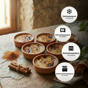 Viapot ANADOLU 6er Set - 250 ml - Innen Braun Glasiert - Terrakotta-Schalen - 12×4 cm