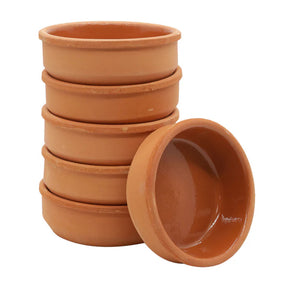 Viapot ANADOLU 6er Set - 250 ml - Innen Braun Glasiert - Terrakotta-Schalen - 12×4 cm