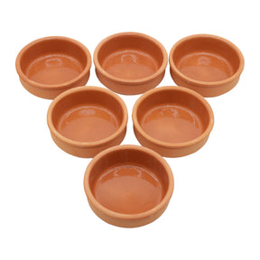 Viapot ANADOLU 6er Set - 250 ml - Innen Braun Glasiert - Terrakotta-Schalen - 12×4 cm