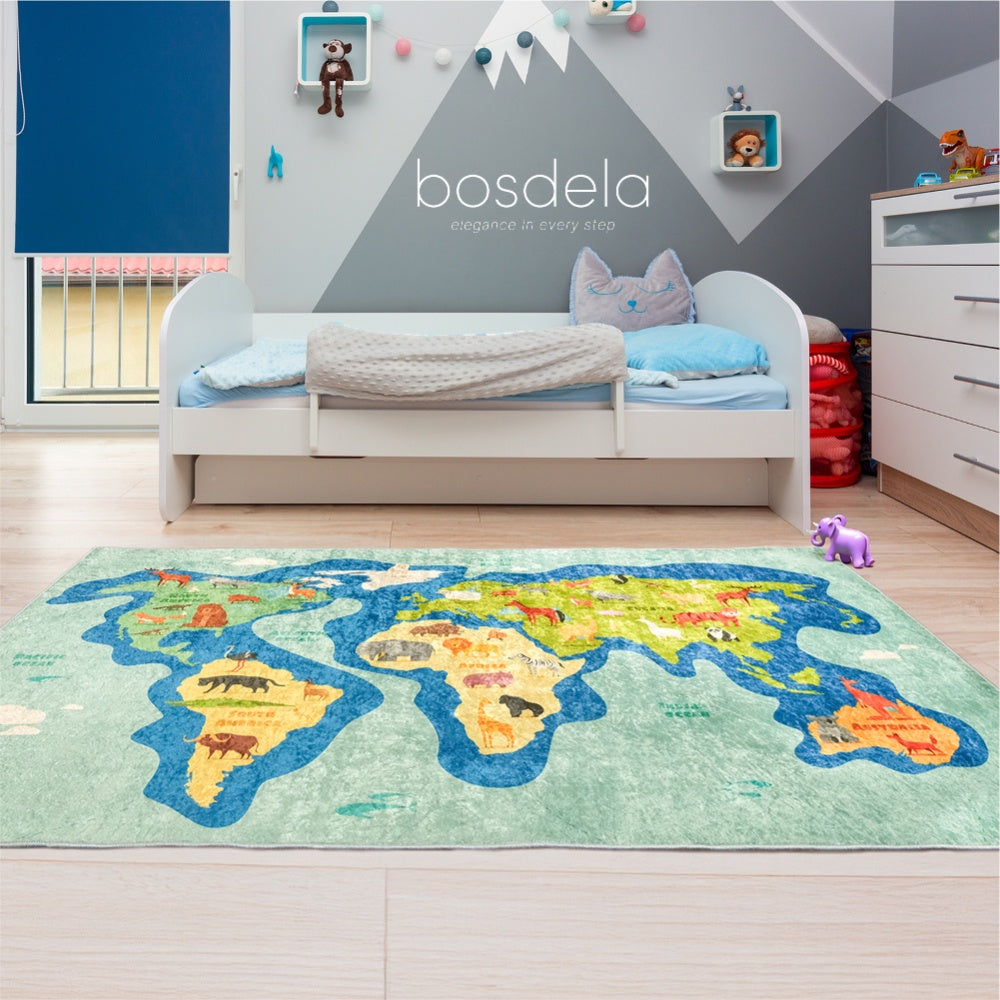 Bosdela Kinder- und Babyteppich - dekorativer Kinderzimmerteppich, 100 × 160 cm