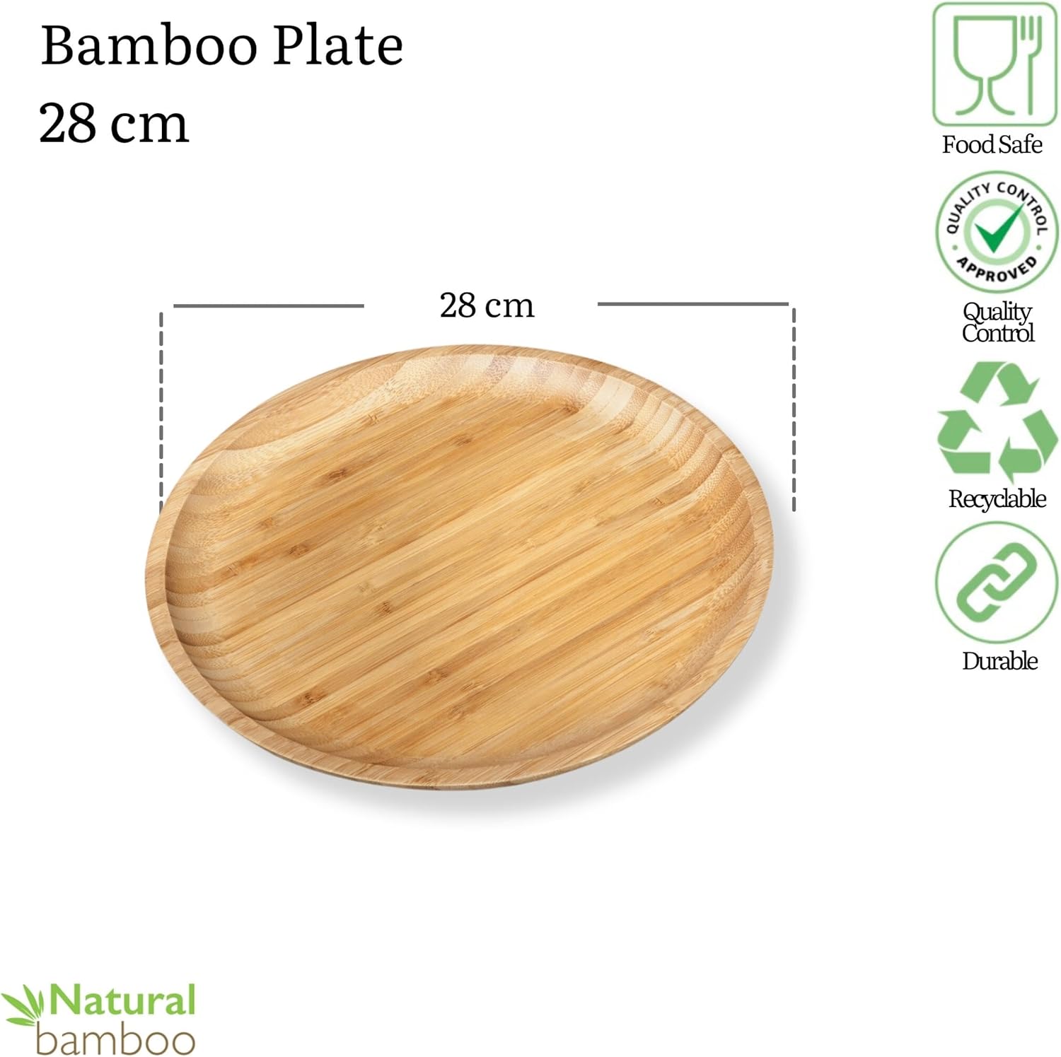 Wilmax Bambus Teller 28 cm Natur WL-771035/A