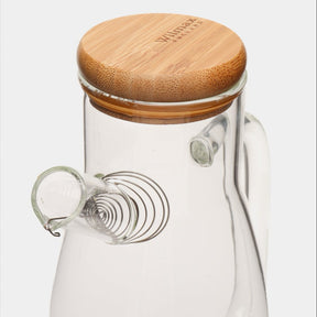 Wilmax Ölflasche 500 ml Glas mit Bambusdeckel WL-888964/A