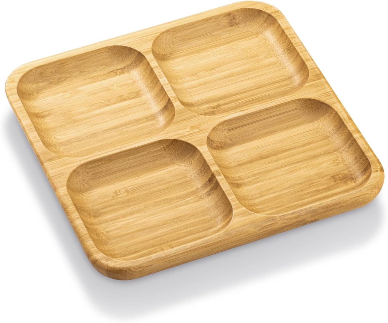 Wilmax Bambus Schale 2 Fächer 22x22 cm Natur WL-771220/A
