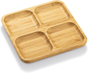 Wilmax Bambus Schale 2 Fächer 22x22 cm Natur WL-771220/A