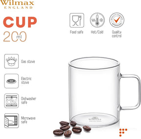 Wilmax Glastasse 200 ml Borosilikatglas Transparent WL-888604/A