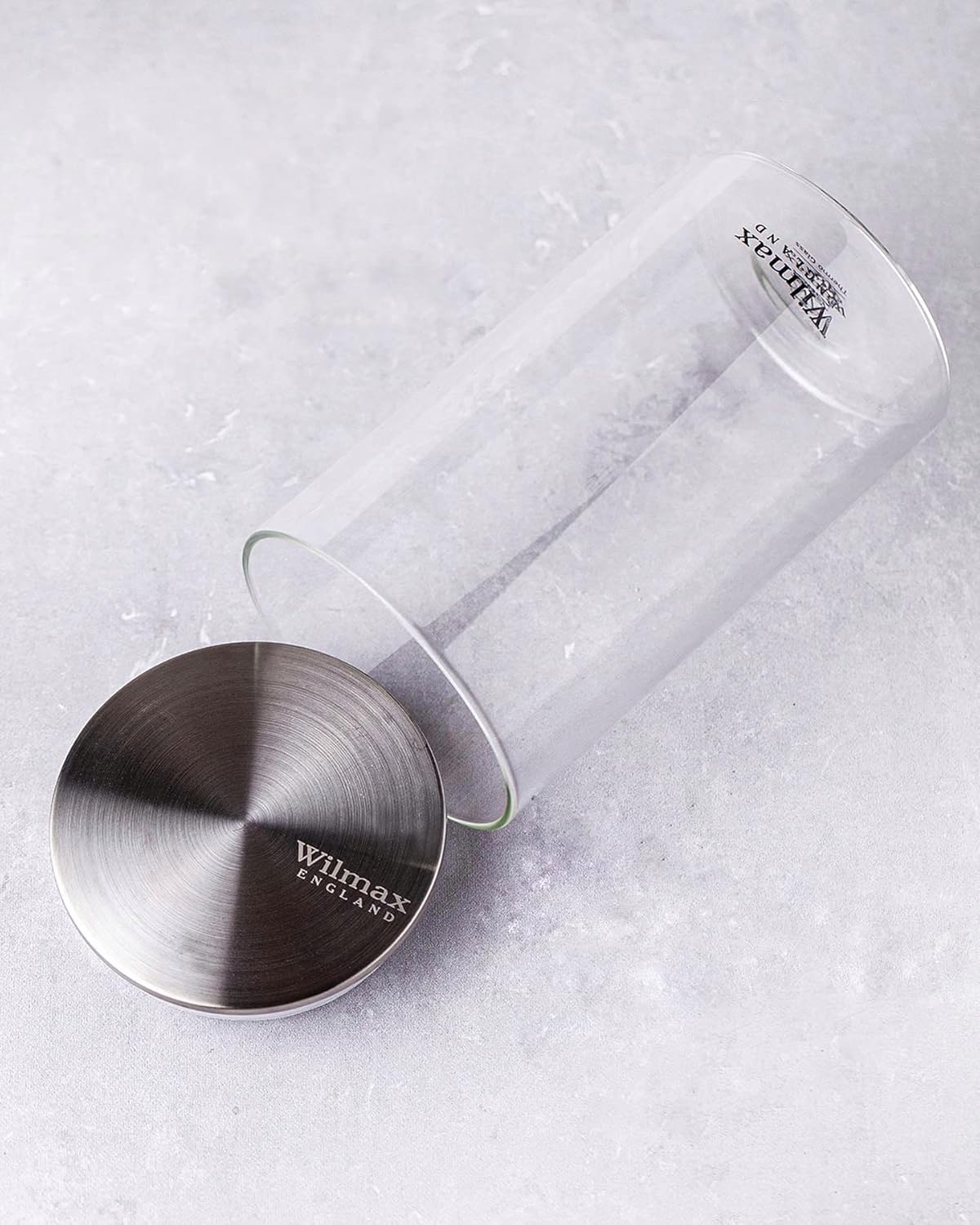 Wilmax Vorratsglas 1300 ml mit Edelstahldeckel 2er Set WL-888516/A2
