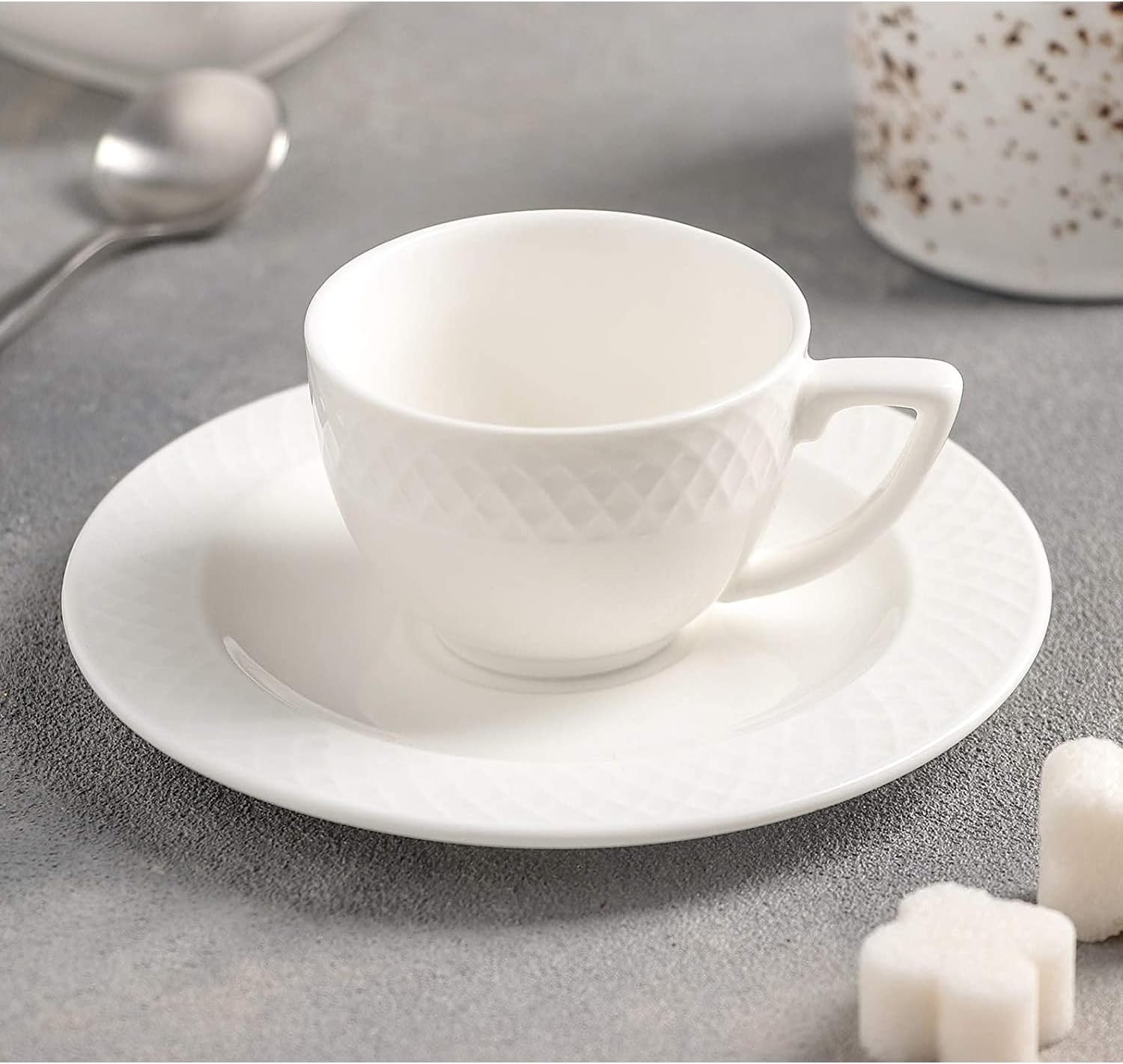 Wilmax Tasse mit Untertasse 90 ml Weiß Porzellan WL-880101400/AB