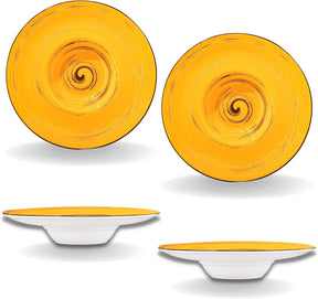 Wilmax Tiefer Teller 24 cm 200 ml Gelb Porzellan 2er Set WL-669425/A2