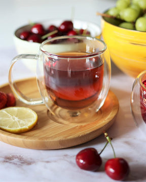 Wilmax Doppelwandige Thermoglas-Tasse mit Henkel