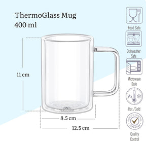 Wilmax Doppelwandiger Becher 400 ml Transparent WL-888720/A