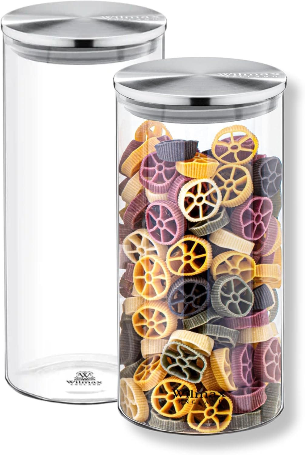 Wilmax Vorratsglas 1300 ml mit Edelstahldeckel 2er Set WL-888516/A2