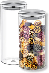 Wilmax Vorratsglas 1300 ml mit Edelstahldeckel 2er Set WL-888516/A2