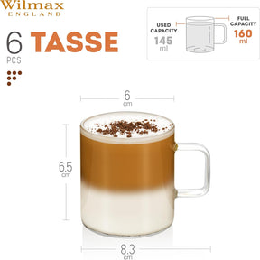 Wilmax Glasbecher 320 ml Borosilikatglas Transparent WL-888606/A