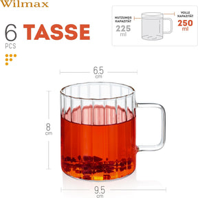 Wilmax Thermoglas Tasse 250 ml Transparent WL-888615/A