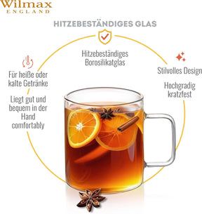Wilmax Glasbecher 320 ml Borosilikatglas Transparent WL-888606/A