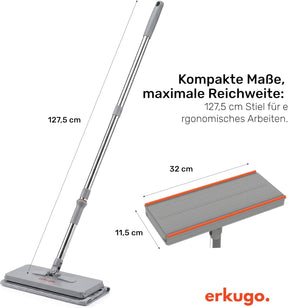 Erkugo Wischmopp Set mit Eimer, Auswringer und 5 Mikrofaser-Pads