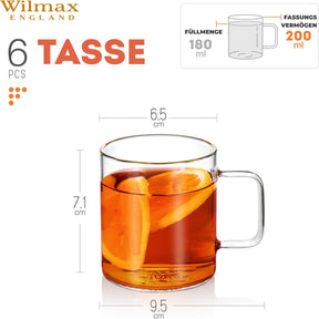 Wilmax Glasbecher 320 ml Borosilikatglas Transparent WL-888606/A