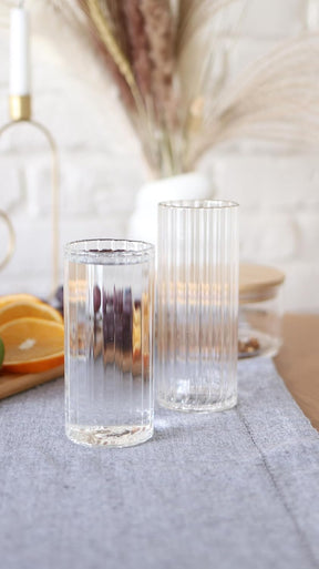 Wilmax Geriffeltes Glas 300 ml Borosilikatglas Transparent WL-888625/A