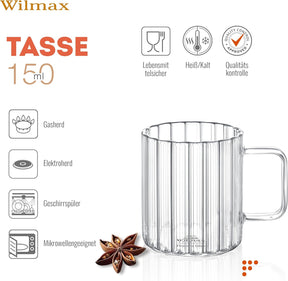 Wilmax Thermoglas Tasse 250 ml Transparent WL-888615/A