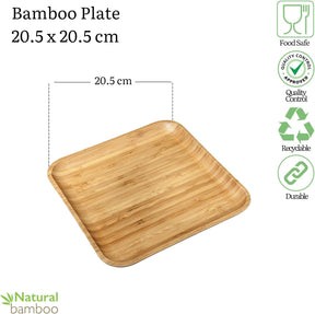 Wilmax Bambus Teller 20,5x20,5 cm Natur WL-771021/A