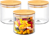 Wilmax Vorratsglas 600 ml mit Bambusdeckel 3er Set WL-888502/A3