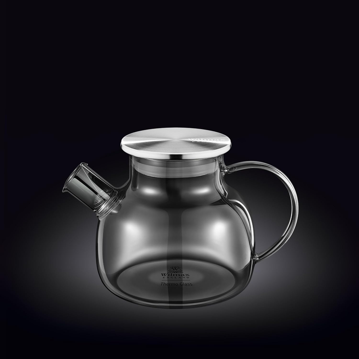 Wilmax Teekanne 1200 ml Glas mit Edelstahldeckel WL-888826002/A