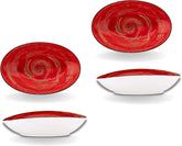 Wilmax Schale oval 25 cm Rot Porzellan 2er Set WL-669240/A2