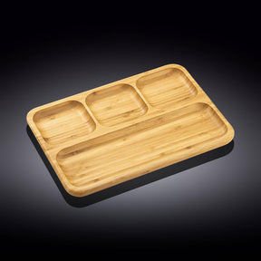 Wilmax Bambus Servierplatte 3 Fächer 33x23 cm Natur